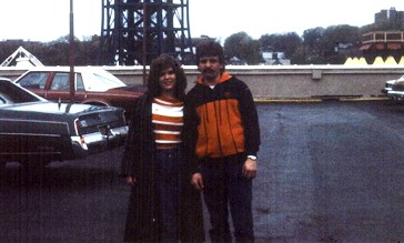 1983 original Dream Game--Philintheville wife his wife in 1983, ready for the big tilt!. (Personal photo courtesy of Philintheville at Card Empire.)